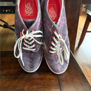 Vans Purple Canvas Sneakers with Artistic Design